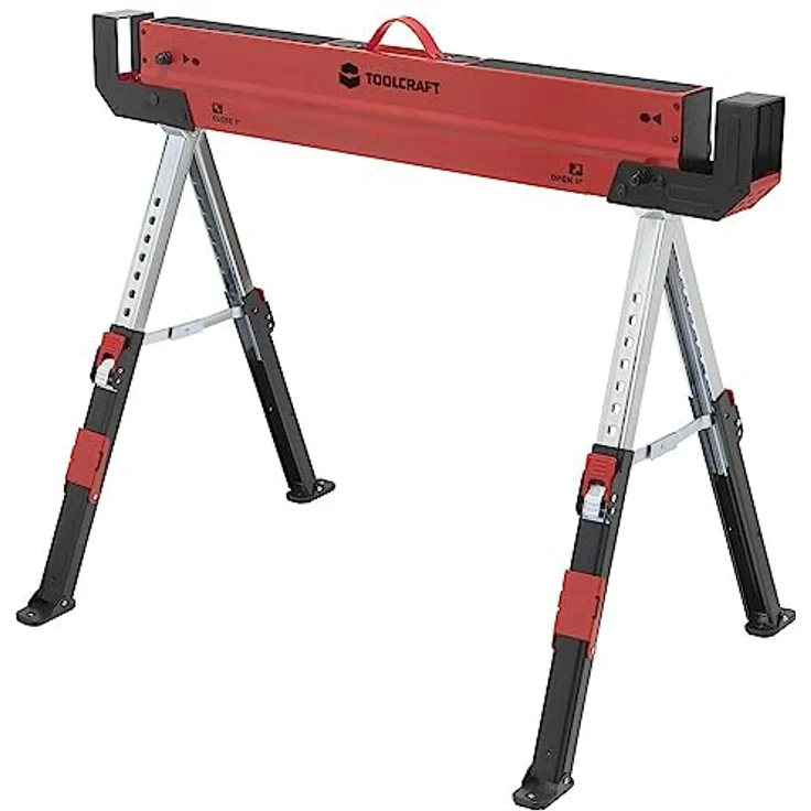 TOOLCRAFT TO-7726197 Stahl Sägebock höhenverstellbar 300 kg (B x H x T) 520 x 620 x 1088 mm 9.3 kg 1 St. – Bild 3