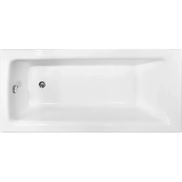 Bad Land Badewanne Rechteck TALIA 130x70, mit Wannenträger, Bambus Badewannenablage und Kopfstütze KODI, schneeweiß