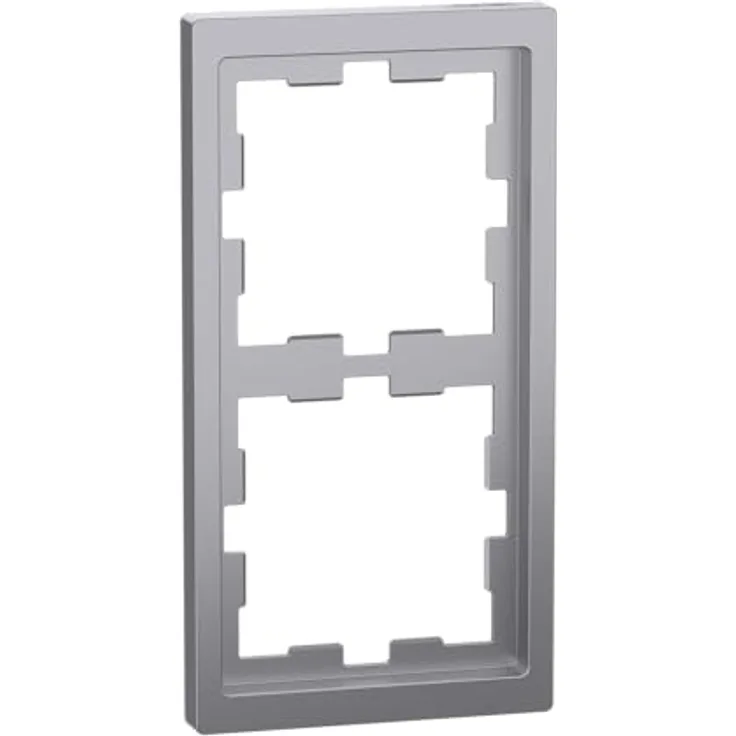 Merten Abdeckrahmen 2fach D-Life, Edelstahl, für senkrechte und waagerechte Montage, matt lackiert, IP20, 90 mm x 163 mm x 12 mm