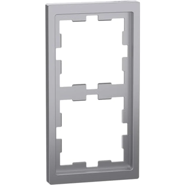 Merten Abdeckrahmen 2fach D-Life, Edelstahl, für senkrechte und waagerechte Montage, matt lackiert, IP20, 90 mm x 163 mm x 12 mm – Bild 1
