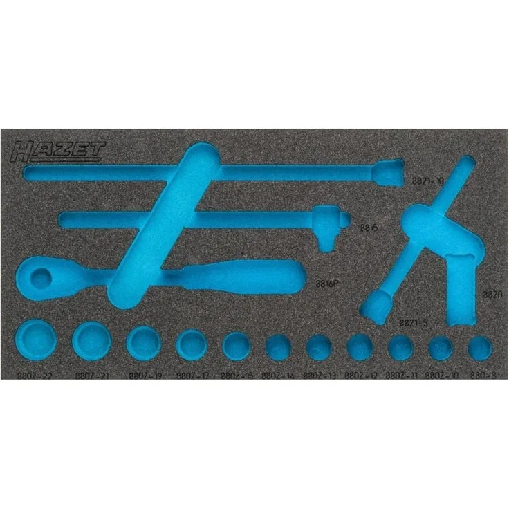 Hazet 2-Komponenten Weichschaum-Einlage für 880ZN-1, leer, 1/3 (342 x 172 mm) für Hazet 165-L, Made in Germany