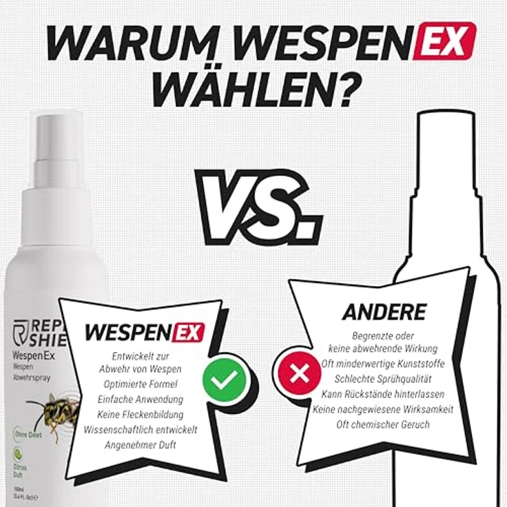 RepellShield® Geraniol Wespenspray, 100ml - Natürlicher Insektenschutz mit Zitrusduft, gegen Wespen und Hornissen – Bild 2