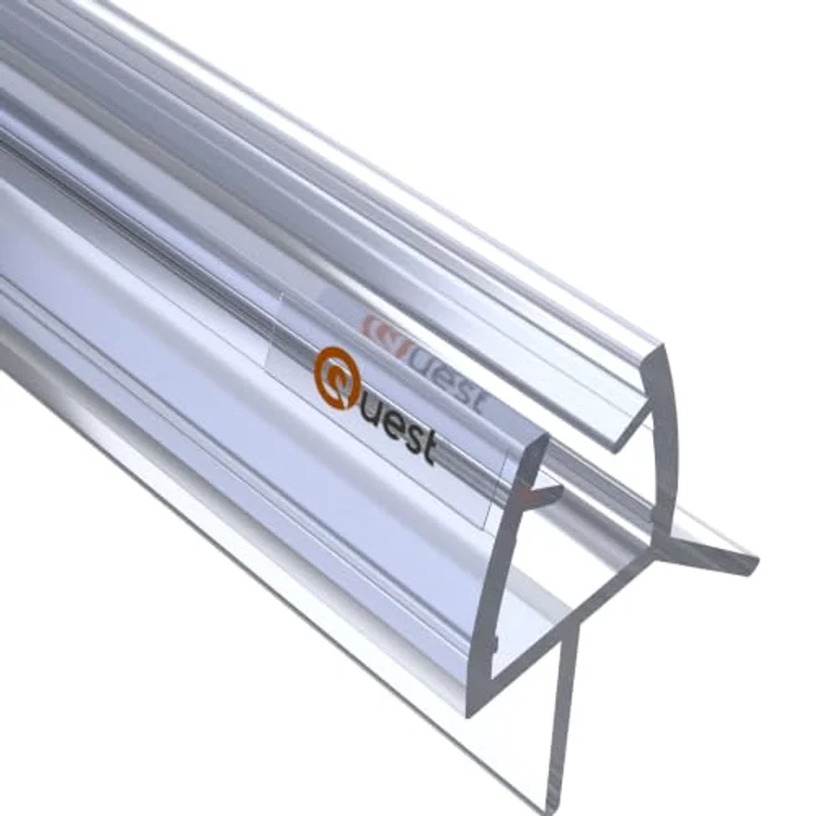 Quest Duschdichtung unten 100 cm, für Glas 6-8 mm, klar, 2 Stück, Weich-PVC, einfache Montage – Bild 8