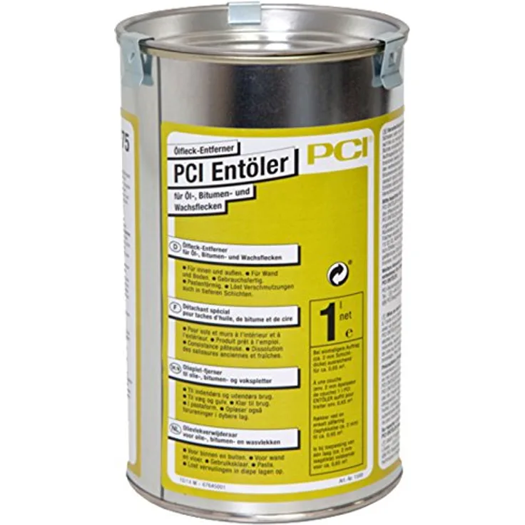 PCI Mörtel PCI Entöler, Spezial-Reiniger für Öl-, Bitumen- und Wachsflecken, weiß, 1 l