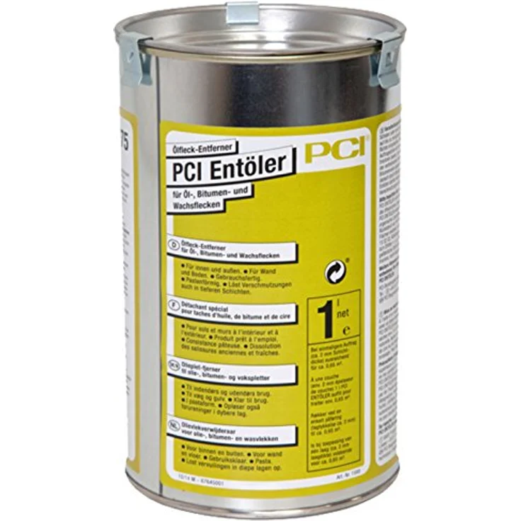 PCI Mörtel PCI Entöler, Spezial-Reiniger für Öl-, Bitumen- und Wachsflecken, weiß, 1 l – Bild 1