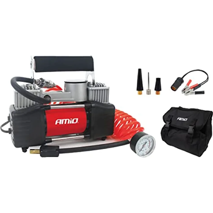 Amio, Kompressor, metal two-piston compressor with manometer 12V