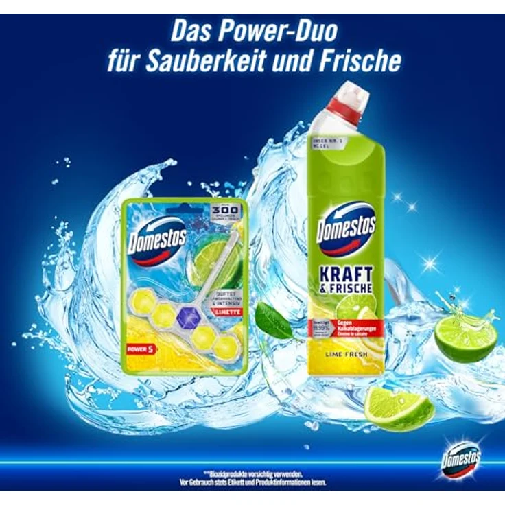 Domestos Kraft & Frische WC-Gel Lime Fresh, kraftvoller Toilettenreiniger mit 99,99% Bakterienbeseitigung und erfrischendem Limetten-Duft – Bild 5