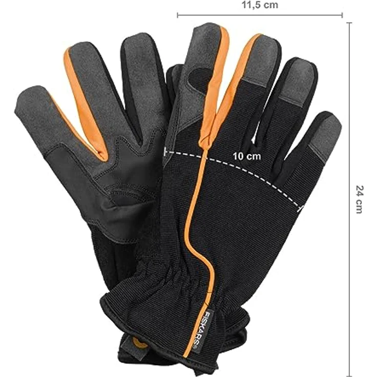 Fiskars Garten-Arbeitshandschuhe, Größe 8, Schwarz-Orange, 1003478 – Bild 4