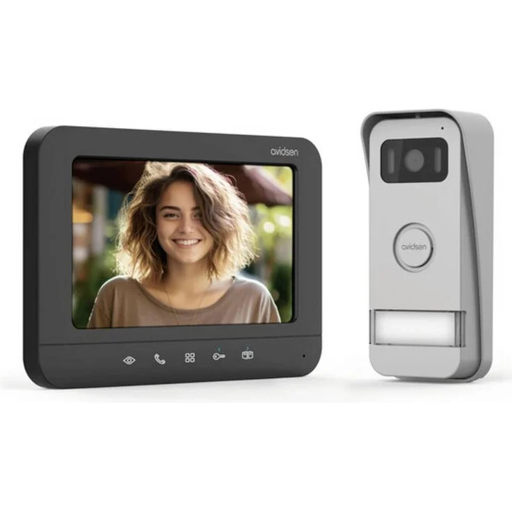 Avidsen Video-Türsprechanlage Prima 7, 7-Zoll-Monitor, Aluminium, Beleuchtetes Namensschild – Bild 1