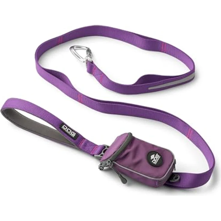 DOG Copenhagen Urban Trail 3.0 Leine, Purple Passion, L, mit integrierter Pouch Organizer Tasche und reflektierendem 3M-Besatz – Bild 1