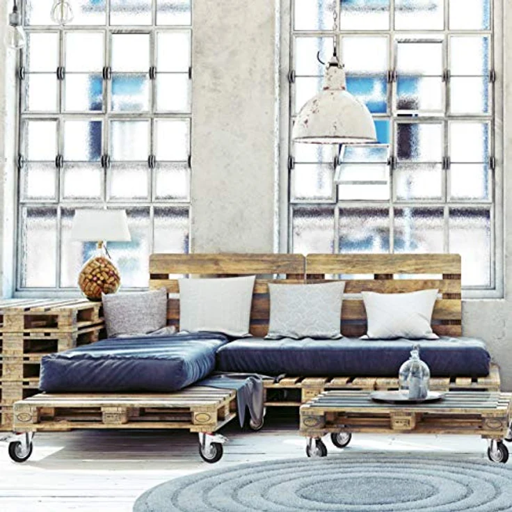 Relaxdays Transportwagen mit Schwerlastrollen, 400 kg Tragkraft, 4er Set mit 2 Bremsrollen, drehbar und leise – Bild 5