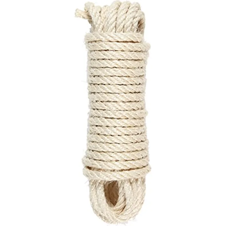 Natürliches Sisalseil, 8 mm ± 10 m, Katzenbaum, Gartenarbeit, Basteln, Hobby