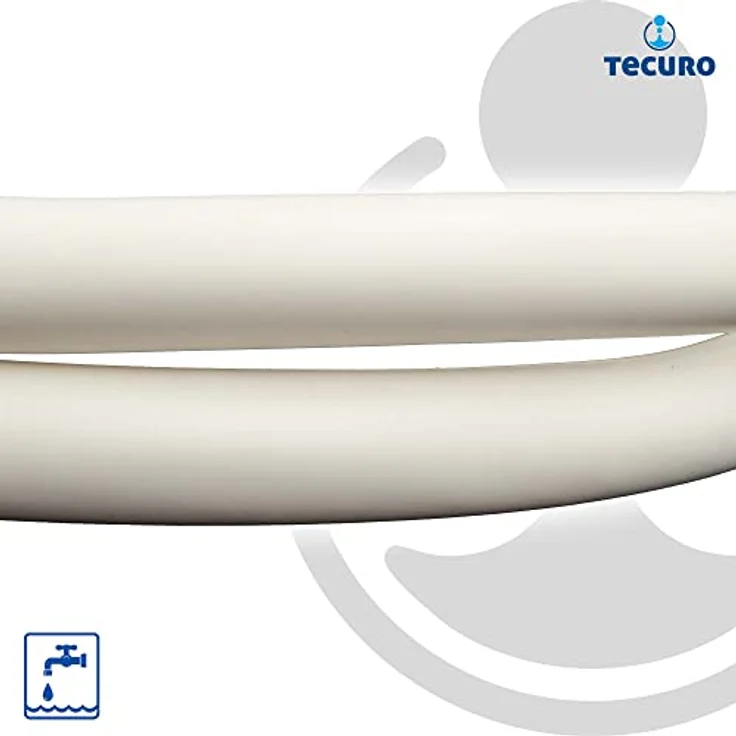 tecuro Brauseschlauch PREMIUM Duschschlauch, matt weiß, mit glatter Oberfläche und schweren Messing-Anschlüssen – Bild 4