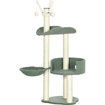 PawHut Kratzbaum 180cm Wandmontiert - 5 Etagen Katzenbaum Mit Sisal