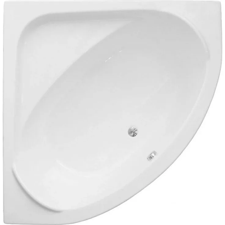 Bad Land Eckbadewanne STANDARD 140x140, Acryl Badewanne mit Styroporverkleidung, antibakterieller Beschichtung und Edelstahl-Ablauf