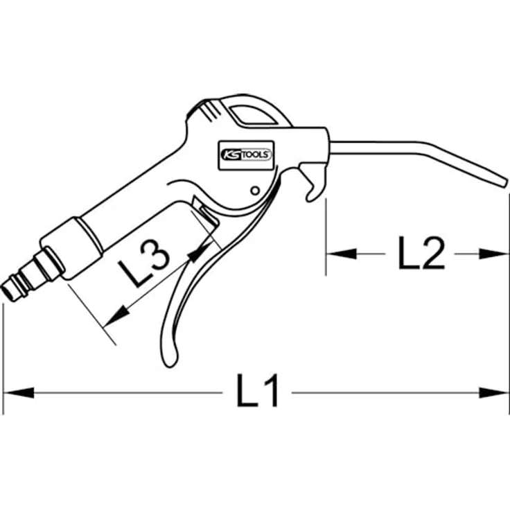 KS Tools 515.1902 Universal-Druckluft-Ausblaspistole, 95mm – Bild 2