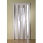 Kunststoff - Falttür mit 2 Fenster Luciana weiß 88,5x202 cm doppelwandig 10 mm; Made in Italy