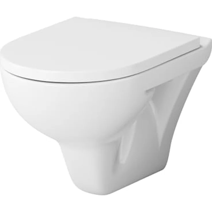 Spülrandloses Wand-Hänge-WC inkl. WC-Sitz mit Soft-Close-Absenkautomatik - Wand-WC Hängend ohne Spülrand, Hänge-Toilette Spülrandlos aus Keramik - AM.PM CTA1700SC Hit FlashClean, Weiß – Bild 1