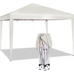 WOLTU Pavillon Pop-Up wasserdichter Faltpavillon Sonnenschutz Event Pavillon Gartenpavillon auf Terrasse Camping Festival Pagodenzelt aus Oxford Metallrahmen 3 x 3 m Beige PVL0002be
