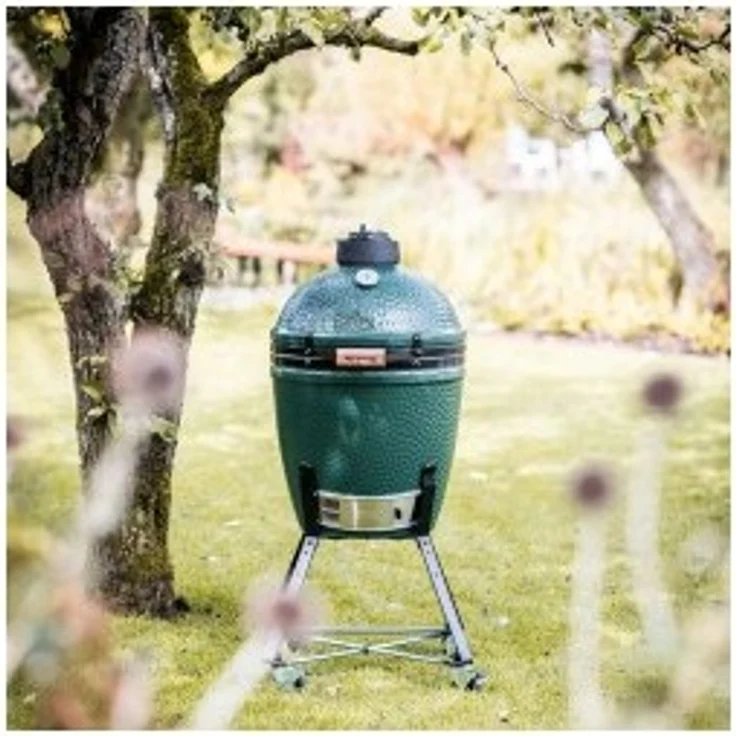 Big Green Egg Nest Untergestell BGE Small, fahrbar aus pulverbeschichtetem Stahl mit stabilen Schwenkrädern
