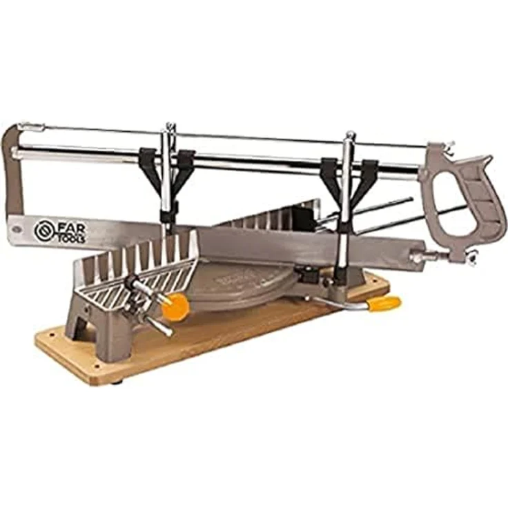 Fartools SOM 550B, Gehrungssäge mit 14 Zähne pro Zoll Sägeblatt und 115 mm Schnittkapazität, schwarz-beige – Bild 1
