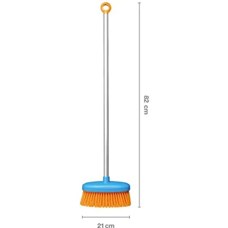 Fiskars Kinder-Besen Länge: 80 cm, Kunststoff-Borsten-Aluminium-Stiel, Blau-Orange, MyFirst Fiskars, 1001418 – Bild 2