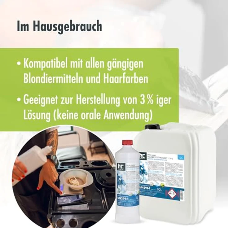 Höfer Chemie Wasserstoffperoxid 11,9%, 4 x 10 L - Technische Oxidationslösung mit 1% Phosphorsäure, vielseitig einsetzbar zum Bleichen und Reinigen – Bild 5