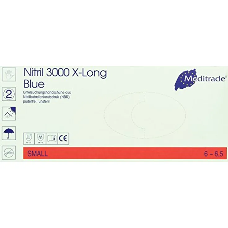 Meditrade Nitril-Handschuhe lang blau S