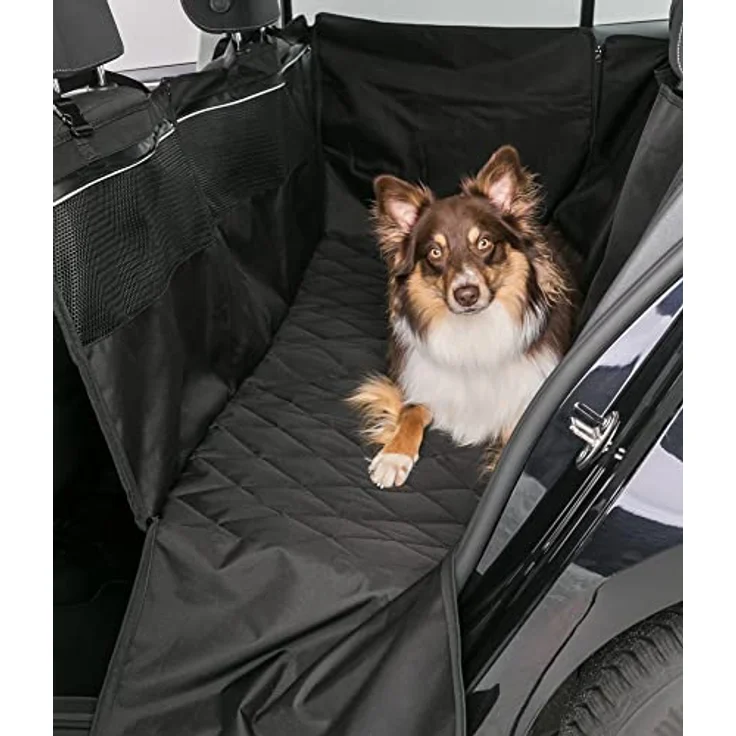 TRIXIE Pflegeleichte, rutschfeste Liegemöglichkeit Für Die Rückbank Auto-Schondecke Für Hunde, 1,55 × 1,30 M, Schwarz Mit Extra Hohen Seitenteilen - 13203 – Bild 1