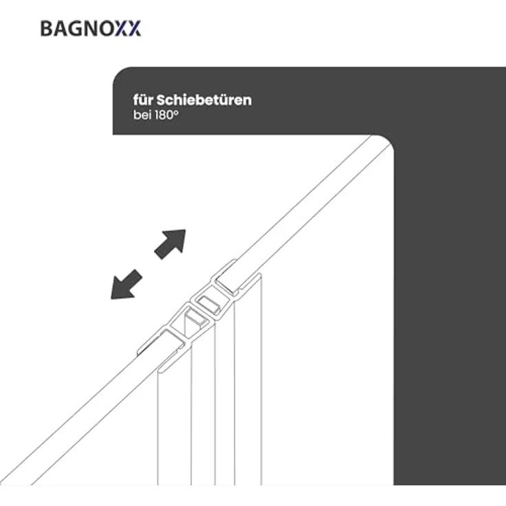 Bagnoxx Magnetdichtung Dusche 180° für 6mm Glas, 2m, transparent mit Magnetverschluss und schimmelbeständigem PVC – Bild 4