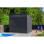 Duramax Metall-Gerätehaus 2,5x2m in Grau, Geräteschrank mit 0,5 mm Wandstärke, wetterfest und langlebig