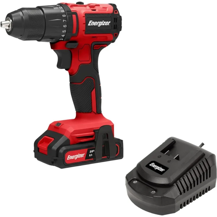 Energizer 20V Brushless Akku-Bohrschrauber Set, 40 Nm Drehmoment, 4Ah Li-Ion Akku & Schnellladegerät