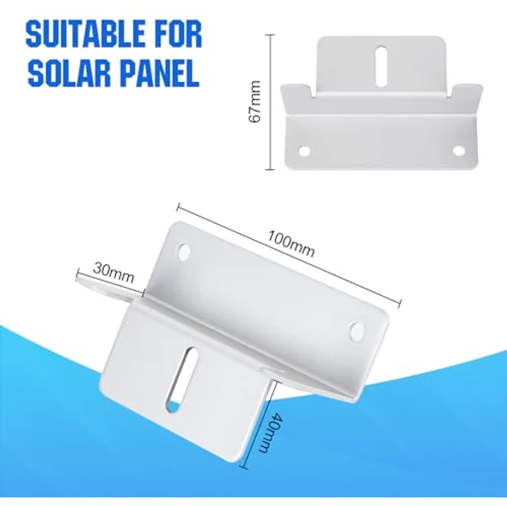 ECO-WORTHY Solarmodul Halterung Montagesatz, 8 Stück Z-Halterungen aus Aluminium für Dachmontage, inklusive Schrauben und Muttern, UV-beständig und korrosionsgeschützt – Bild 2