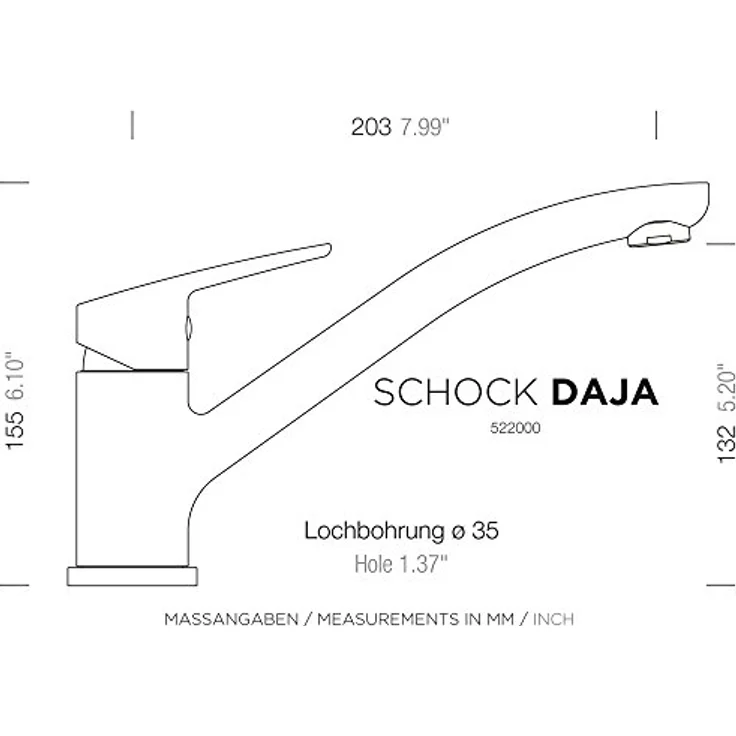 Schock Spültischarmatur Daja, chrom, mit höhenverstellbarem Auslauf und Montageanleitung – Bild 2