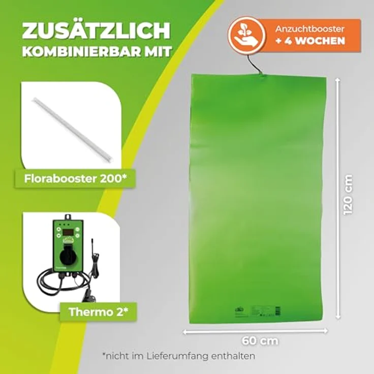 BioGreen Anzuchtbooster Heizmatte für Pflanzen, 60 x 120 cm, 140 Watt, wasserdichte Wärmeplatte für schnellere Keimung und Stecklinge – Bild 2
