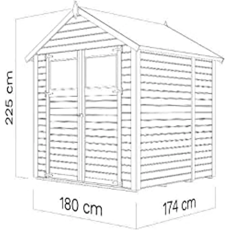 Alpholz Gerätehaus Alisha aus Fichten-Holz | Gartenhaus mit 14mm Wandstärke | Holzhaus inklusive Montagematerial | Geräteschuppen Größe: 202 x 191 cm | Satteldach – Bild 3