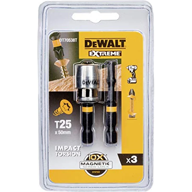 DeWALT DT70538T-QZ Schraubendreherkopf, 2 Stück Torx Bits T25, magnetisch, 50 mm Länge – Bild 3