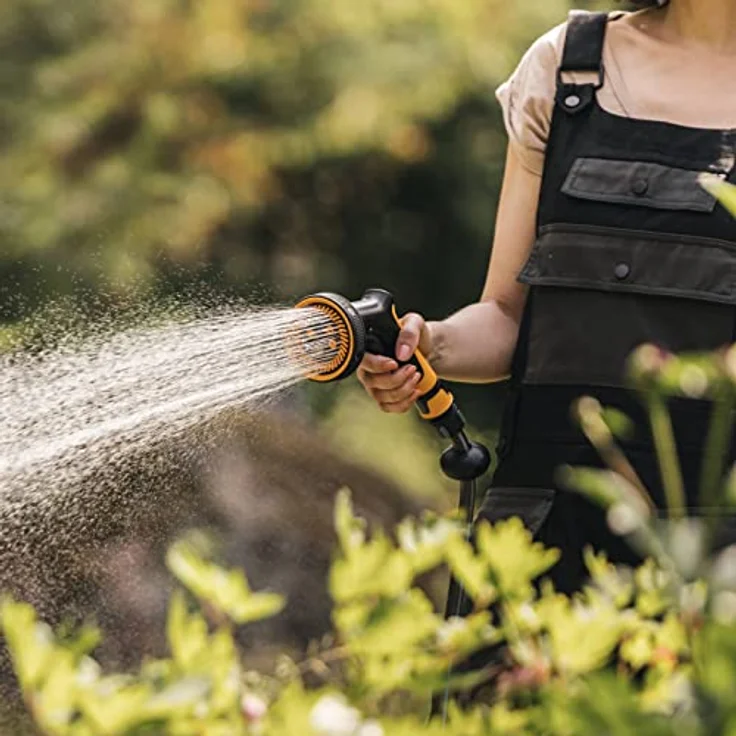 Fiskars Sprühpistole Comfort Multi 5, Gartenbrause mit 5 Funktionen, stufenlos regelbarem Durchfluss und ergonomischem Frontregler – Bild 4