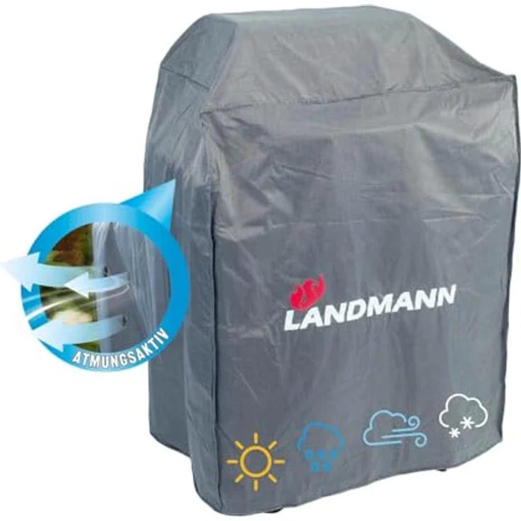 LANDMANN Wetterschutzhaube Premium - 55 x 117 x 90 cm - grau – Bild 2