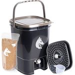 FairFox Bokashi Eimer Komposter 19 L aus 100% recyceltem Kunststoff inkl. 1 kg Effektive Mikroorganismen Ferment I In nur 2 Wochen von Biomüll zu Kompost-Dünger - Ohne Gerüche, Ohne Schimmel