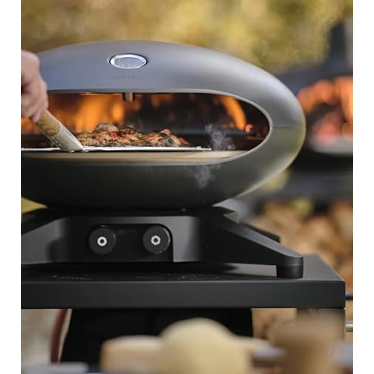 Morsø Forno Spin – Gas-Pizzaofen mit rotierendem Pizzastein aus Aluminium, 57 x 53 x 35 cm, anthrazit, skandinavisches Design – Bild 5