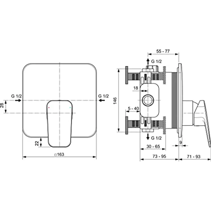 Ideal Standard BD254AA Ceraplan Brausearmatur Aufputz – Bild 3