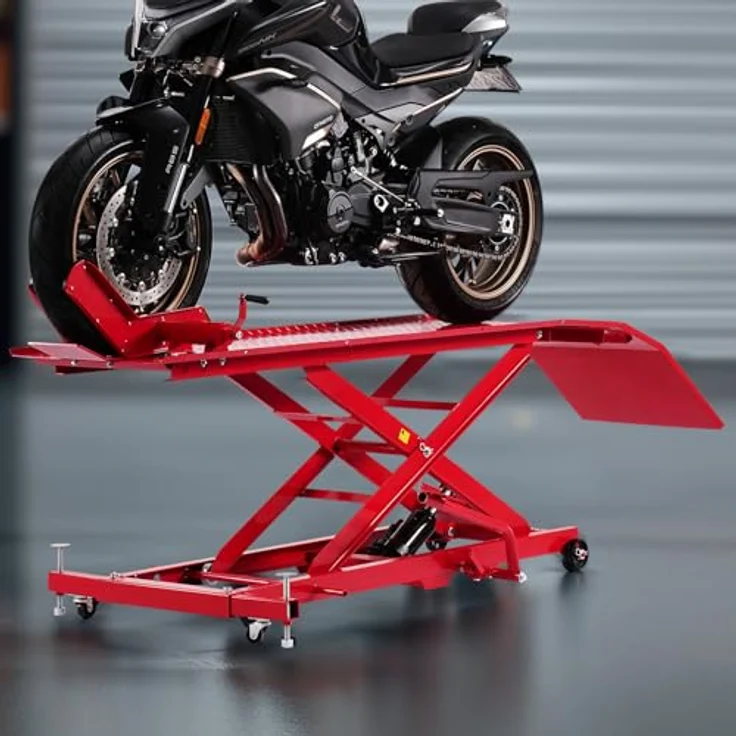 VEVOR Hydraulischer Motorradheber, Motorradlift mit max. Hubhöhe 787 mm, Tragkraft 453,59 kg und Sicherheitsverriegelung für ATVs und Offroad-Motorräder – Bild 8