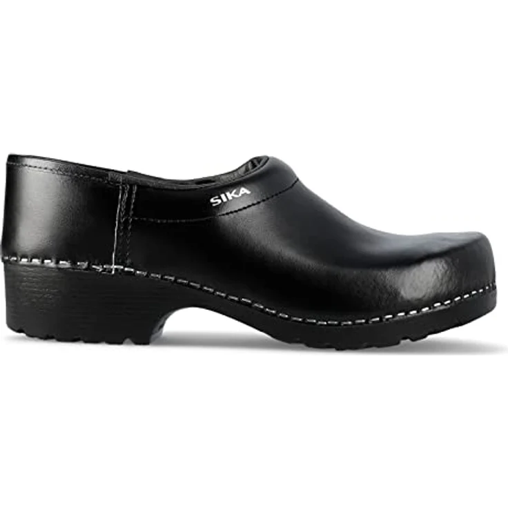 Sika Schuh Traditionell Clog, Robuster Arbeitsschuh aus Permair® Leder, rutschhemmende PU-Laufsohle, schwarz, Größe 38 – Bild 3