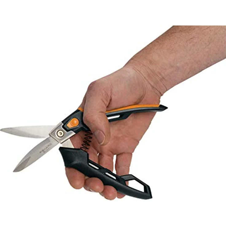 Fiskars Hochleistungsuniversalschneider, Bis zu 30% mehr Kraft, Länge 12 cm, Hitzebehandelte Klingen/Kunststoff Griff, Schwarz/Orange, PowerArc, 1027206 – Bild 2