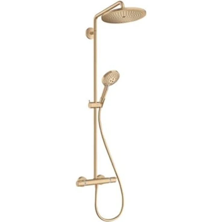 hansgrohe Croma Select S Showerpipe 280, Regendusche mit Duschkopf, Duschstange, Thermostat, Schlauch und 3 Strahlarten, Brushed Bronze – Bild 1