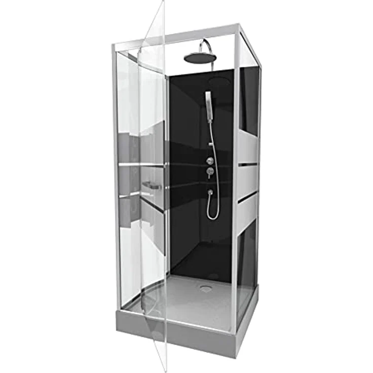 MARWELL Komplettdusche Fertigdusche Dusy 90 x 90 x 225 cm – Dusche mit Fronteinstieg – Duschkabine mit hochwertigen Aluminiumprofilen - Einstiegshöhe 15,5 cm – Bild 2