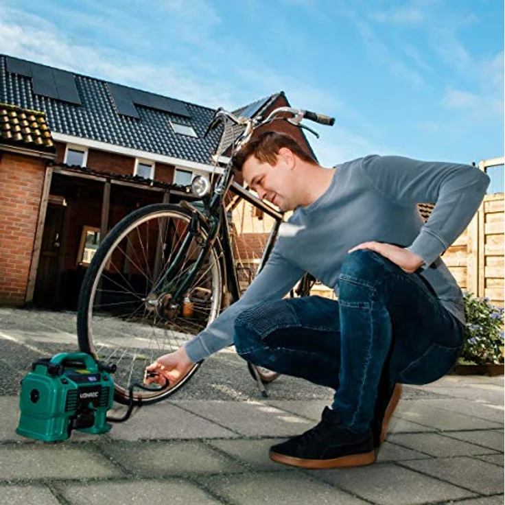 VONROC Akku-Kompressor VPower 20V - 2-in-1 Multifunktions-Kompressor mit 11 bar Max. Arbeitsdruck, inkl. 8-teiligem Zubehör - Blau – Bild 2