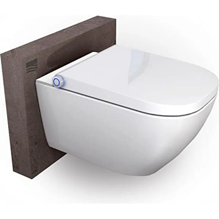 BERNSTEIN® DUSCH-WC Basic 1104 in Weiß - Spülrandloses Dusch-WC rund - Komplettanlage mit beweglichem Duschstrahl