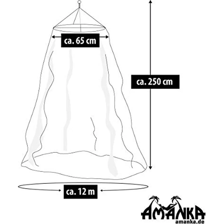 AMANKA Moskitonetz XXL, 2,5x12m Insektenschutz mit 180 MESH, reißfest und atmungsaktiv, für drinnen und draußen – Bild 2